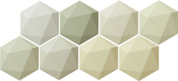 Плитка Origami green hex 11x12.5 Tubadzin