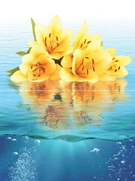 Плитка P2-2 Ocean flowers P2-2D240 Панно из 2-х плиток 30х40 Муза Керамика
