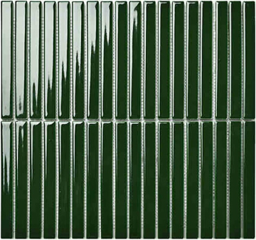 Porcelain mosaic Y15F341 Мозаика Strip Зеленый глянцевый 1.5х14.5 29.4х31.3 Porcelain mosaic