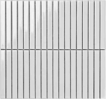 Porcelain mosaic Y15F701 Мозаика Strip Белый глянцевый 1.5х14.5 29.4х31.3 Porcelain mosaic