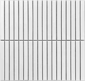 Porcelain mosaic Y15F801 Мозаика Strip Белый матовый 1.5х14.5 29.4х31.3 Porcelain mosaic