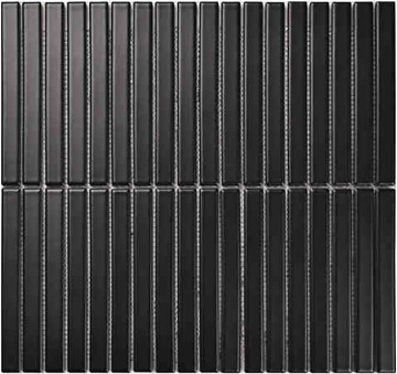 Porcelain mosaic Y15F808 Мозаика Strip Черный матовый 1.5х14.5 29.4х31.3 Porcelain mosaic
