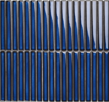 Porcelain mosaic Y15FW05 Мозаика Strip Синий глянцевый 1.5х14.5 29.4х31.3 Porcelain mosaic