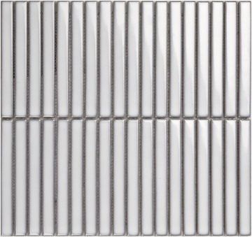 Porcelain mosaic Y15FW10 Мозаика Strip Светло-серый глянцевый 1.5х14.5 29.4х31.3 Porcelain mosaic