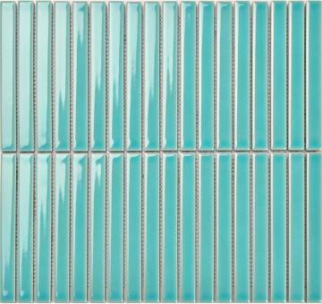Porcelain mosaic Y15FW30 Мозаика Strip Небесный глянцевый 1.5х14.5 29.4х31.3 Porcelain mosaic