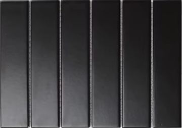 Porcelain mosaic Y45P808 Мозаика Strip Черная матовая 4.5x19.5 28.8x19.5 Porcelain mosaic