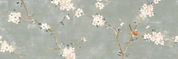 RA1X Плитка Mixed Verde Decoro Fiori di Pesco B Rett. 40x120 Ragno Marazzi