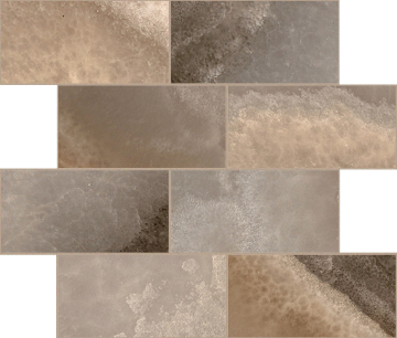Rex Ceramiche 770279 Мозаика Reves De Rex Choco Muretto Sfalsato Glossy 6mm 7.5x15 30x30 Rex Ceramiche