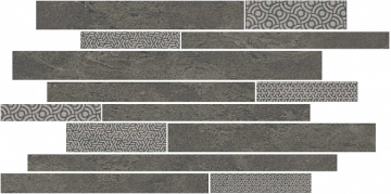 SBM011/SG4585 Керамогранит Ламелла серый темный мозаичный 50.2*25 Kerama Marazzi