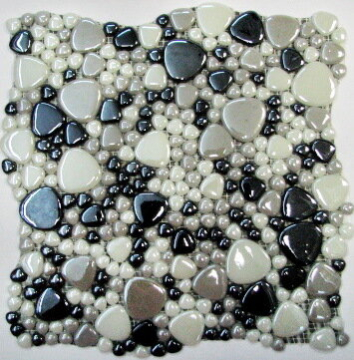 SCM-098 Мозаика Raindrop бело-серо-черный микс гладкие камешки 30,5x30,5 Keramissimo