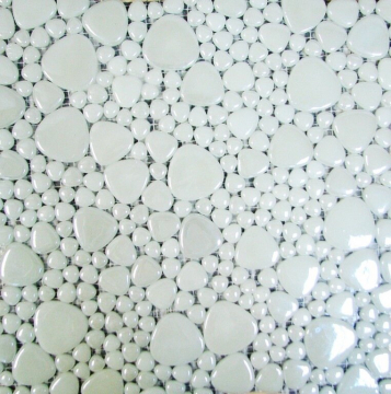 SCM-5101 Мозаика Raindrop белый перламутровый гладкие камешки 30,5x30,5 Keramissimo
