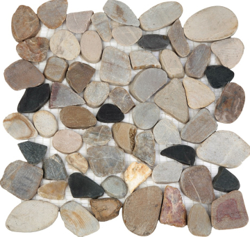 Seketein 052383M MS00-5 BCP Мозаика Галька овал бел/корич/серая матовая 32x32 Seketein