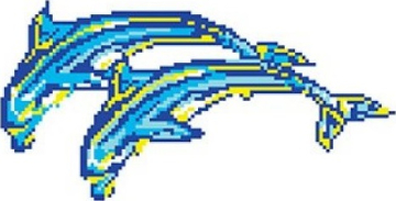 Serapool Y745-3 Мозаика Porcelain Mosaic Design Dolphin-13 5x5 (570x300) Serapool