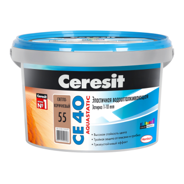 Смеси и затирки 1046423 CE 40/2 Затирка эл вод против (св корич) 2 кг Ceresit