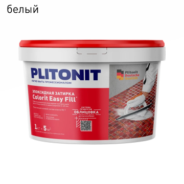 Смеси и затирки Colorit Easy Fill трёхкомпонентная эпоксидная затирка Белый 1 кг Plitonit