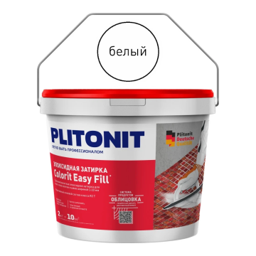 Смеси и затирки Colorit Easy Fill трёхкомпонентная эпоксидная затирка Белый 2 кг Plitonit