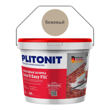 Смеси и затирки Colorit Easy Fill трёхкомпонентная эпоксидная затирка Бежевый 2 кг Plitonit