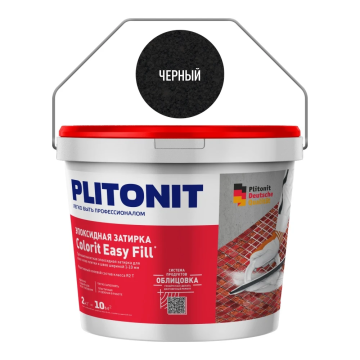Смеси и затирки Colorit Easy Fill трёхкомпонентная эпоксидная затирка Чёрный 2 кг Plitonit