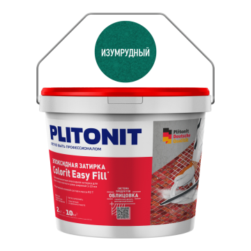 Смеси и затирки Colorit Easy Fill трёхкомпонентная эпоксидная затирка Изумрудный 2 кг Plitonit