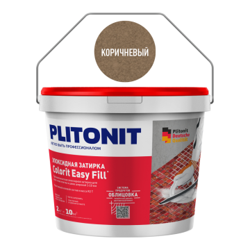 Смеси и затирки Colorit Easy Fill трёхкомпонентная эпоксидная затирка Коричневый 2 кг Plitonit