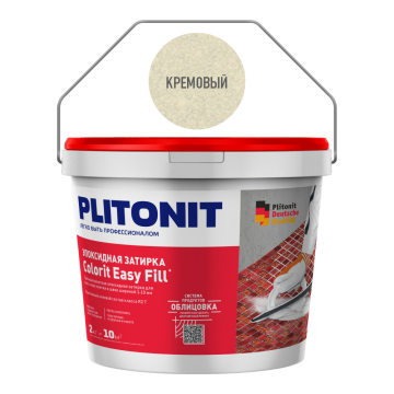 Смеси и затирки Colorit Easy Fill трёхкомпонентная эпоксидная затирка Кремовый 2 кг Plitonit