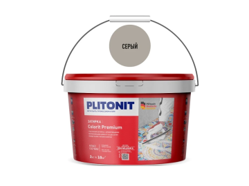 Смеси и затирки Colorit Premium затирка биоцидная (0,5-13 мм) Серая 2 кг Plitonit