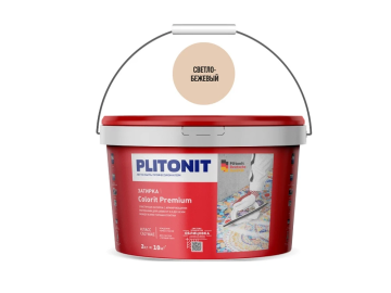Смеси и затирки Colorit Premium затирка биоцидная (0,5-13 мм) Светло-бежевая 2 кг Plitonit