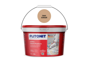 Смеси и затирки Colorit Premium затирка биоцидная (0,5-13 мм) Темно-бежевая 2 кг Plitonit