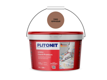 Смеси и затирки Colorit Premium затирка биоцидная (0,5-13 мм) Темно-коричневая 2 кг Plitonit