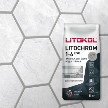Смеси и затирки Litochrom 1-6 Evo LE.105 Серебристо-серый 2кг LITOKOL
