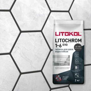 Смеси и затирки Litochrom 1-6 Evo LE.145 Черный уголь 2кг LITOKOL
