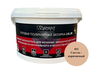 Смеси и затирки Полимерная затирка Diamant Star lvl.80. 2кг цвет светло-коричневый 811 Diamant