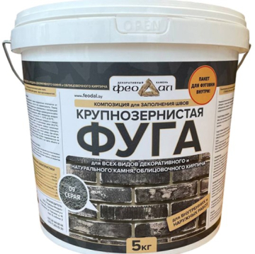 Смеси и затирки Затирка крупнозернистая Ф-1 Феодал 09 Серая 5 кг Феодал