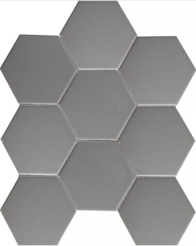 StarMosaic FQ21016 Мозаика Hexagon big Grey Matt 25.6х29.5 StarMosaic