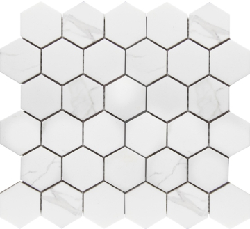 StarMosaic PMMT83017 Мозаика Hexagon small Carrara Matt 26.5х27.8 StarMosaic