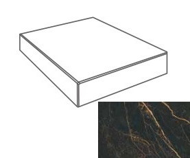 Ступени 240573 MARBLE ANGOLARE NERO SL LAP 32,5x32,5 Versace (Gardenia Orchidea)