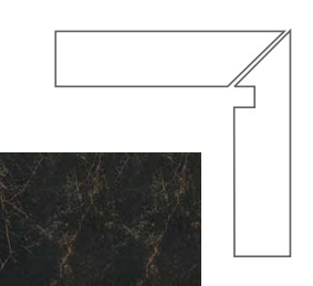 Ступени 240623 MARBLE BATTISCALA NERO SX LAP 8x117,2 Versace (Gardenia Orchidea)