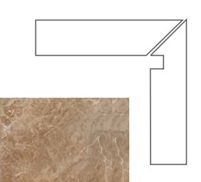 Ступени 240627 MARBLE BATTISCALA MARRONE SX LAP 8x117,2 Versace (Gardenia Orchidea)