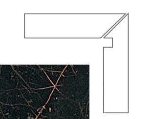 Ступени 240633 MARBLE BATTISCALA NERO DX LAP 8x117.2 Versace (Gardenia Orchidea)