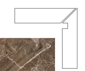Ступени 240637 MARBLE BATTISCALA MARRONE DX LAP 8x117.2 Versace (Gardenia Orchidea)