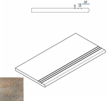 Ступени 620040000041 EMERALD GRADINO ROUND GRIP DX 30x60 Italon