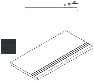 Ступени 620040000069 Titanio Gradino Round Grip SX 30x60 Italon