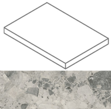 Ступени 620070002354 Continuum Stone Grey Scalino Angolare DX 33x160 Italon