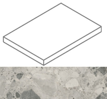 Ступени 620070002363 Continuum Stone Grey Scalino Angolare SX 33x160 Italon