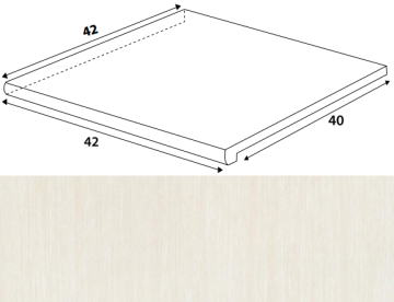 Ступени DCC4J360 Defile white left corner 42*42 RAKO