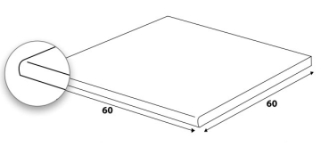 Ступени DCH66737 QUARZIT OUTDOOR grey 60x60 RAKO