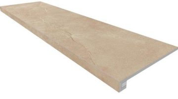 Ступени Комплект MM01 Magmas Beige (Ступень 33x120 неполированный прямоугольный бортик без насечек + Подступенок 14,5x120) Ametis by Estima