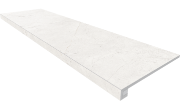 Ступени Комплект NL00 Nolana White (Ступень 33x120 неполированный прямоугольный бортик без насечек + Подступенок 14,5x120) Estima
