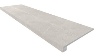 Ступени Комплект NL02 Nolana Light Grey (Ступень 33x120 неполированный прямоугольный бортик без насечек + Подступенок 14,5x120) Estima