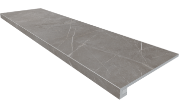 Ступени Комплект NL03 Nolana Dark Grey (Ступень 33x120 неполированный прямоугольный бортик без насечек + Подступенок 14,5x120) Estima